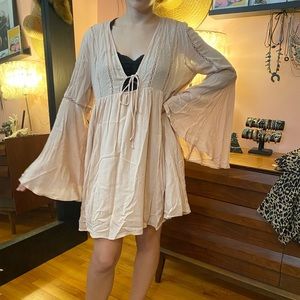 Boho bell sleeve tunic dress